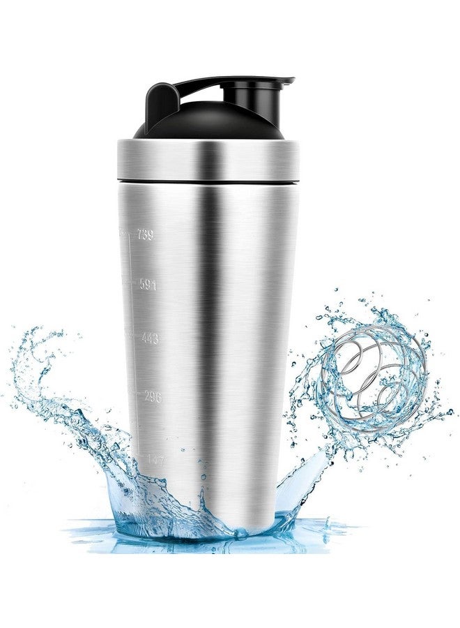 RJ kitchenware Store Steel Pro Shaker 750 ml with Steel Whisk, Leakproof Gym Shaker Bottle for Supplements, Pristine (Silver) - Image 2