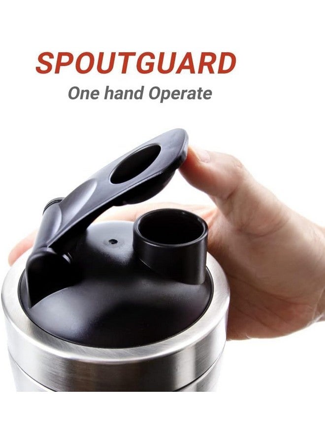 RJ kitchenware Store Steel Pro Shaker 750 ml with Steel Whisk, Leakproof Gym Shaker Bottle for Supplements, Pristine (Silver) - Image 4