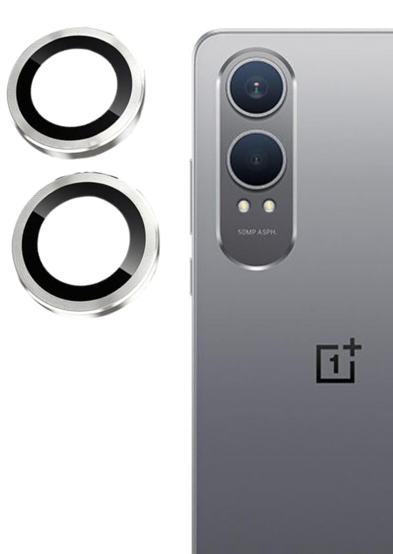 ZARALA Camera Lens Protector Compotible For Oneplus Nord CE4 Lite 5G Silver Camera Ring Camera Lens Protector Alloy Matelic Anti Scratch Camera Ring [Silver] - Image 1