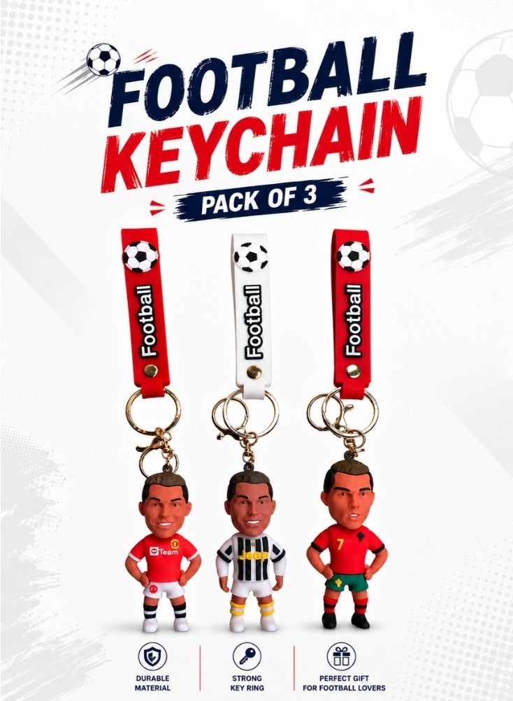 3-Piece Cristiano Ronaldo Football Keychain Fifa Football - Image 2