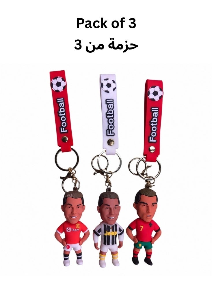 3-Piece Cristiano Ronaldo Football Keychain Fifa Football - Image 3