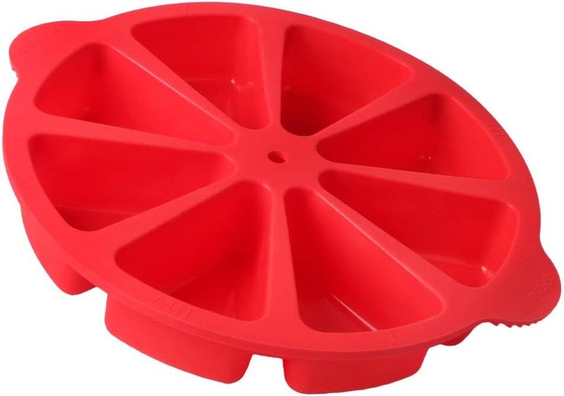 SHEbaking Scone Pan Silicone Triangle Cake Mold for Baking Nonstick Cornbread Pan 8 Cavity Pie Silicone Mold Perfect for Brownies, Muffin, Cupcake, Soap, polenta, or biscuits (Red) - Image 2