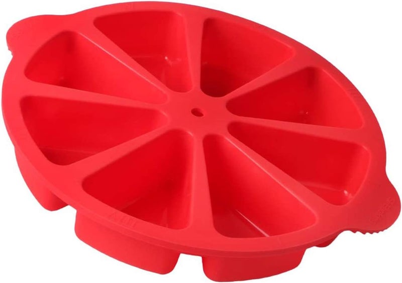 SHEbaking Scone Pan Silicone Triangle Cake Mold for Baking Nonstick Cornbread Pan 8 Cavity Pie Silicone Mold Perfect for Brownies, Muffin, Cupcake, Soap, polenta, or biscuits (Red) - Image 1