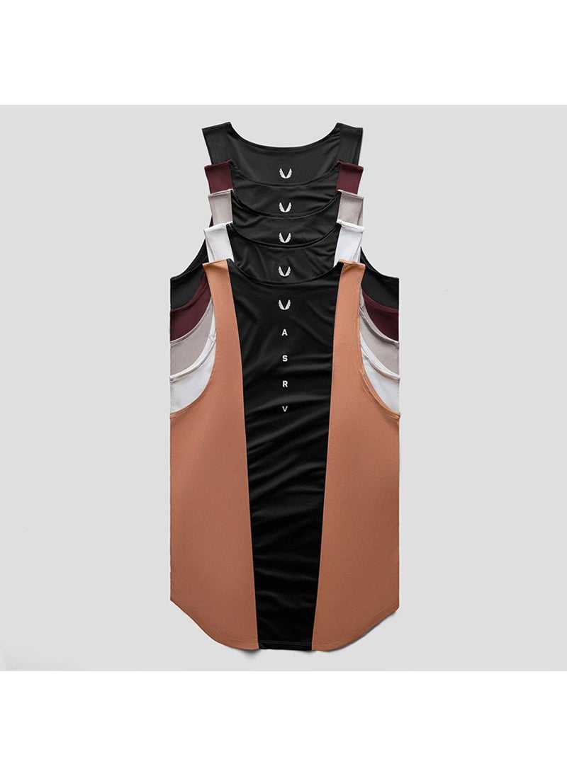 Generic - Color Block Breathable Gym Vest for Men Wine red - Image 1
