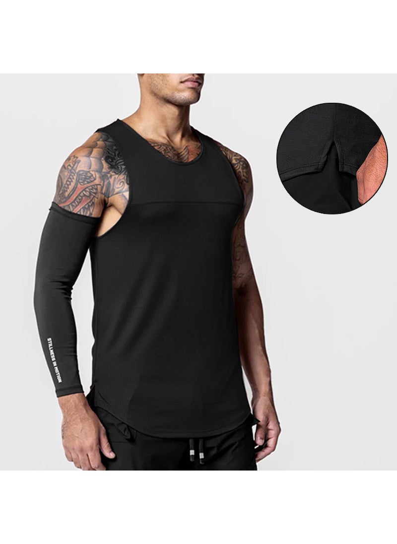 Generic - Color Block Breathable Gym Vest for Men Wine red - Image 1