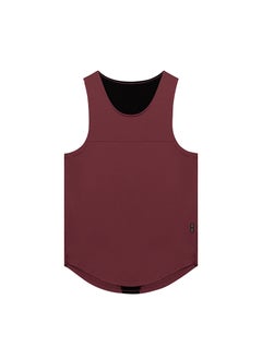 Color Block Breathable Gym Vest for Men Wine red