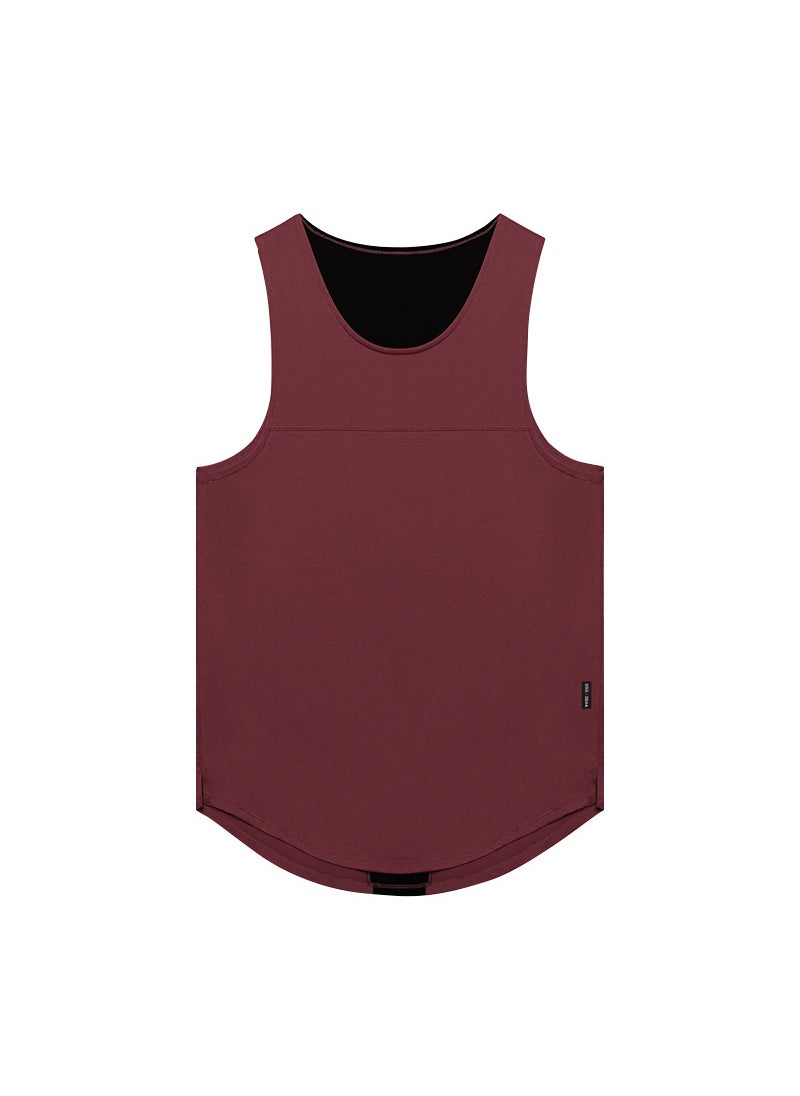 Generic - Color Block Breathable Gym Vest for Men Wine red - Image 1