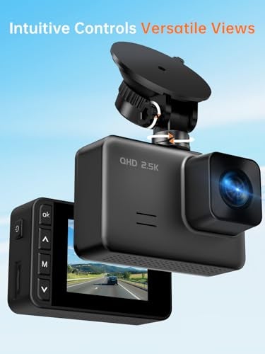 E-YEEGER Dash Cam Front and Rear, 2.5K+1080P Dual Dash Camera for Cars, 2’’ Display Mini Car Camera, G-Sensor Dashcam, Night Vision, 24H Parking Mode, Loop Recording, 170°Wide Angle, 32GB Card Included - Image 3