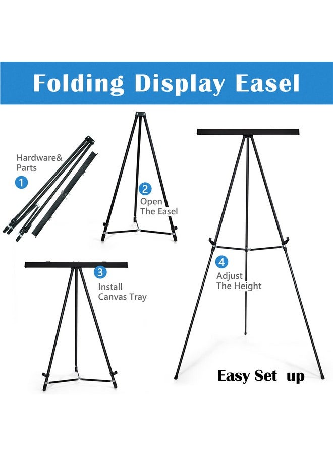 Falling In art Falling in Art Aluminum Flip Chart Display Easel Stand with Adjustable Floor for Boardroom, Whiteboard, Paper Pads, Signage, 63 1/2'' High, Black  - Image 2