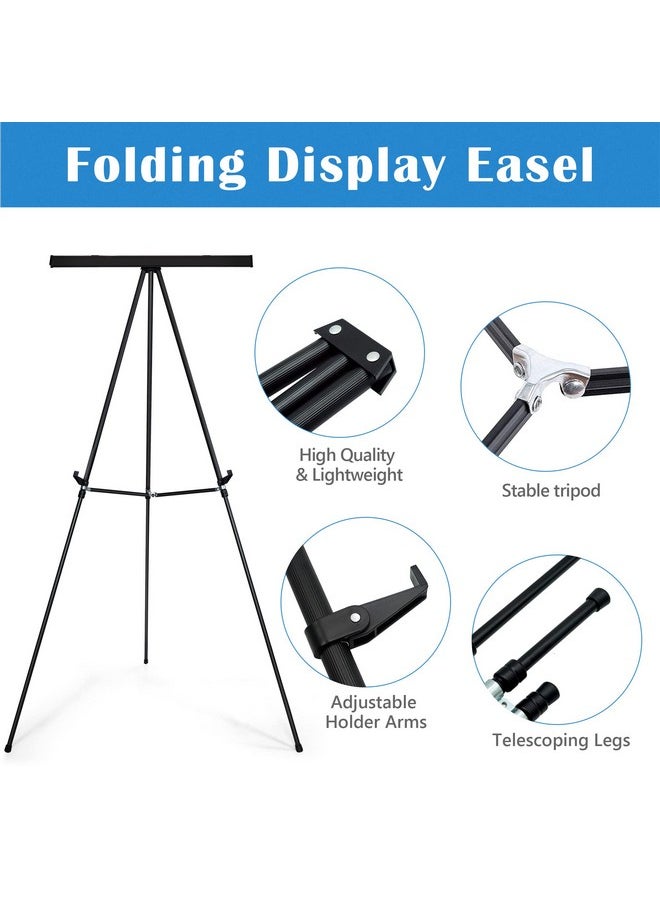 Falling In art Falling in Art Aluminum Flip Chart Display Easel Stand with Adjustable Floor for Boardroom, Whiteboard, Paper Pads, Signage, 63 1/2'' High, Black  - Image 4