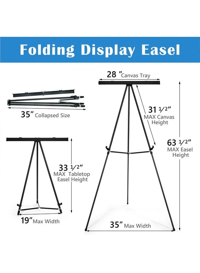 Falling In art Falling in Art Aluminum Flip Chart Display Easel Stand with Adjustable Floor for Boardroom, Whiteboard, Paper Pads, Signage, 63 1/2'' High, Black  - Image 1