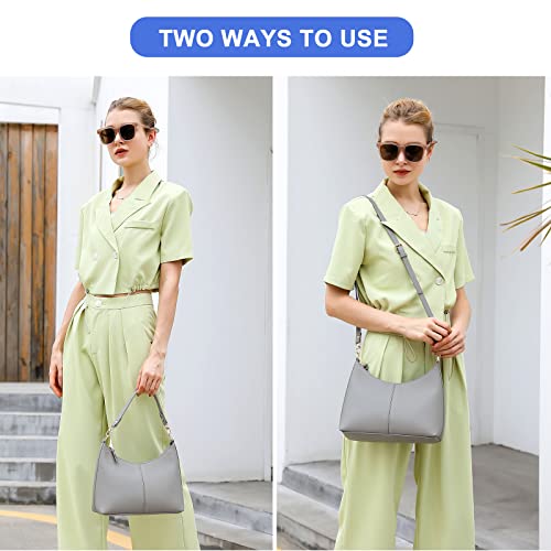 Keyli حقيبة كايلي النسائية الصغيرة باللون الرمادي من جلد PU مع حقيبة بسحاب - Image 2