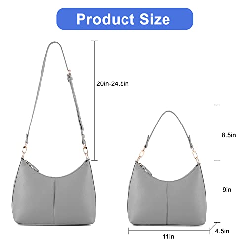 Keyli حقيبة كايلي النسائية الصغيرة باللون الرمادي من جلد PU مع حقيبة بسحاب - Image 3