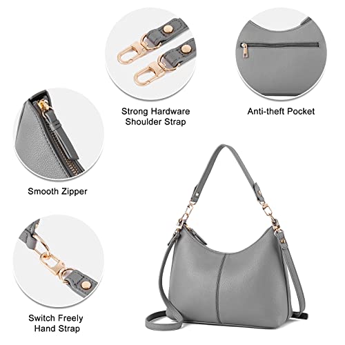 Keyli حقيبة كايلي النسائية الصغيرة باللون الرمادي من جلد PU مع حقيبة بسحاب - Image 5
