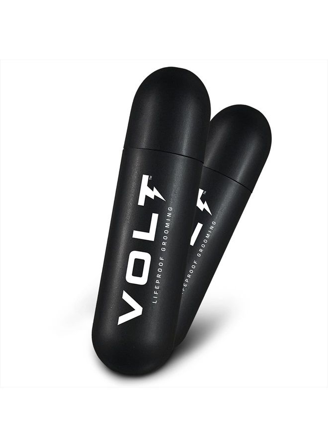 VOLT Grooming Instant Beard Color ECO 2 Pack Refill - Smudge and Water Resistant Quick Drying Brush on Color for Beards, Mustaches, and Eyebrows, Burnt Umber (Deep Dark Brown) - Image 1