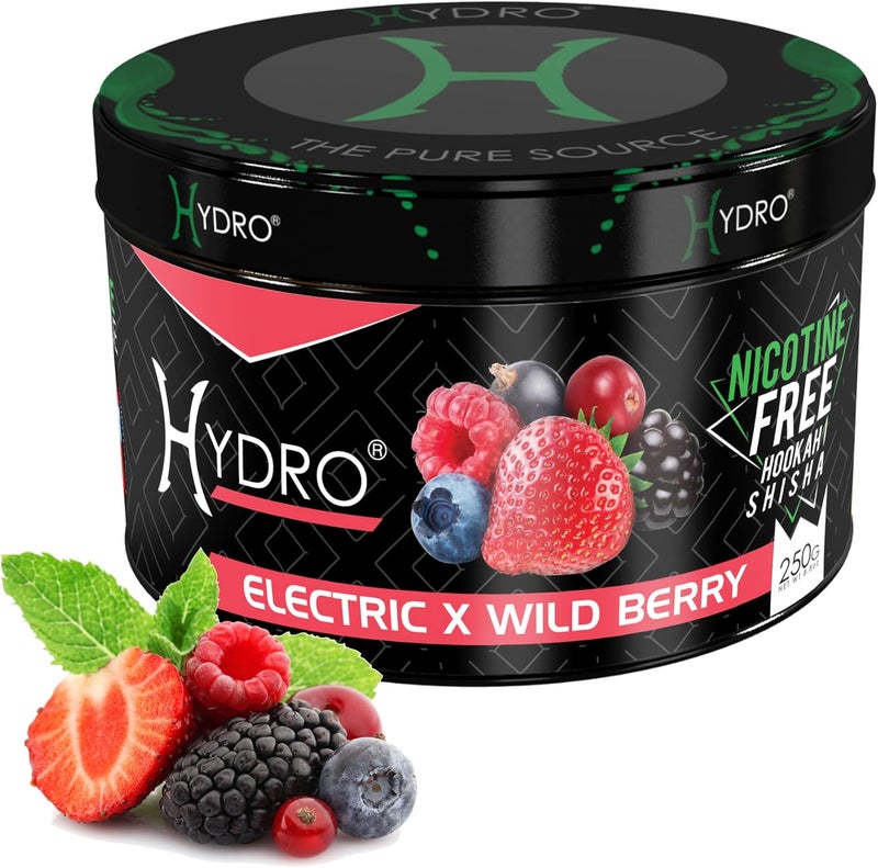 Hydro Hookah Flavors, Nicotine-Free - Signature Hookah Flavor Blends, Delicious Shisha Hookah Flavors Nicotine Free and Tobacco Free, Alternative to Hookah Tobacco, 250g [Electric X - Wild Berry] - Image 1