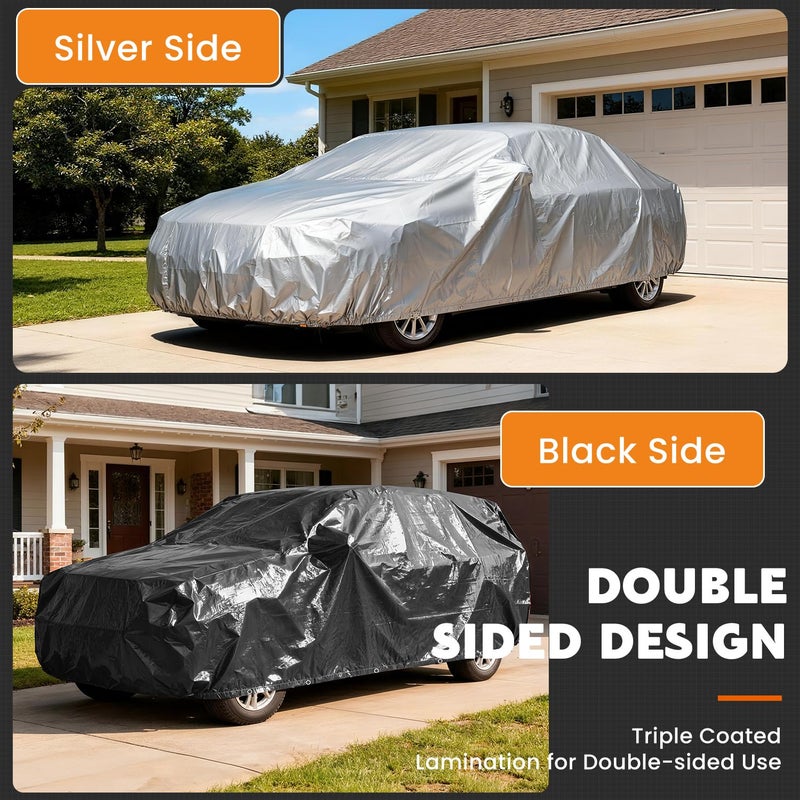 Keten Tarps Heavy Duty Waterproof 12X20 Feet, Extra Thick 16 Mil, Tear & Fade Resistant, UV Blocking, Outdoor Tarp with Reinforced Grommets for Roof, Camping, Patio, Pool, Boat(Silver/Black) - Image 5