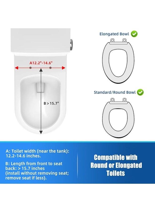 Raised toilet seat with 6-inch height lid for rectangular and standard toilets with side locking brackets - Image 5