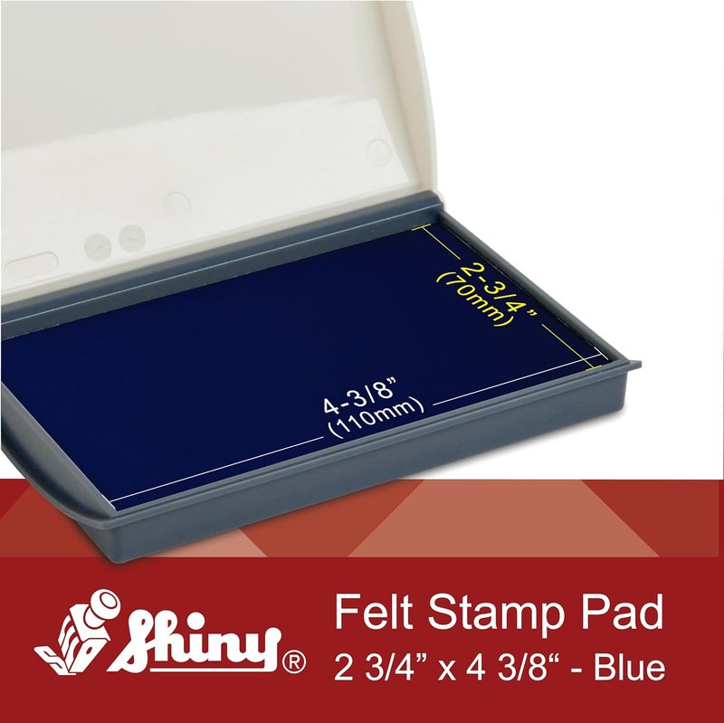 Shiny Blue Ink Stamp Pad, 2-3/4" by 4-3/8" Surface Area, Felt Stamp Pad with Blue Water-Based Stamp Ink - Image 2