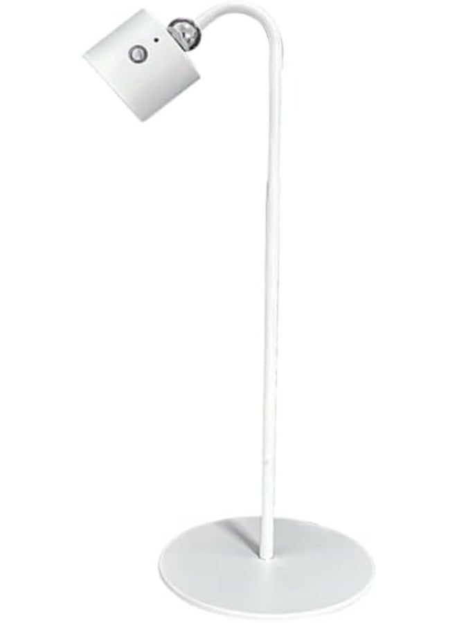 مصباح مكتب المنزلي بدون حبل ، 4 في 1 شحن متعدد الوظائف لمس 3 ألوان مصباح النوم الدافئ ، مع مقبض ، لمس ضوء ، صغير ومحمول ، مناسب لهدية ، أبيض (5cm) - Image 1