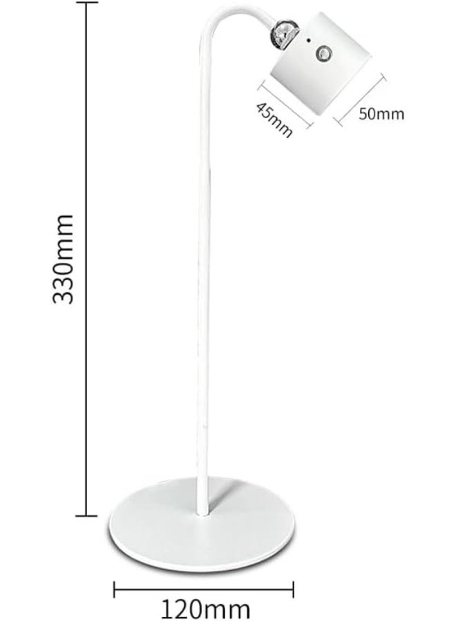 مصباح مكتب المنزلي بدون حبل ، 4 في 1 شحن متعدد الوظائف لمس 3 ألوان مصباح النوم الدافئ ، مع مقبض ، لمس ضوء ، صغير ومحمول ، مناسب لهدية ، أبيض (5cm) - Image 2