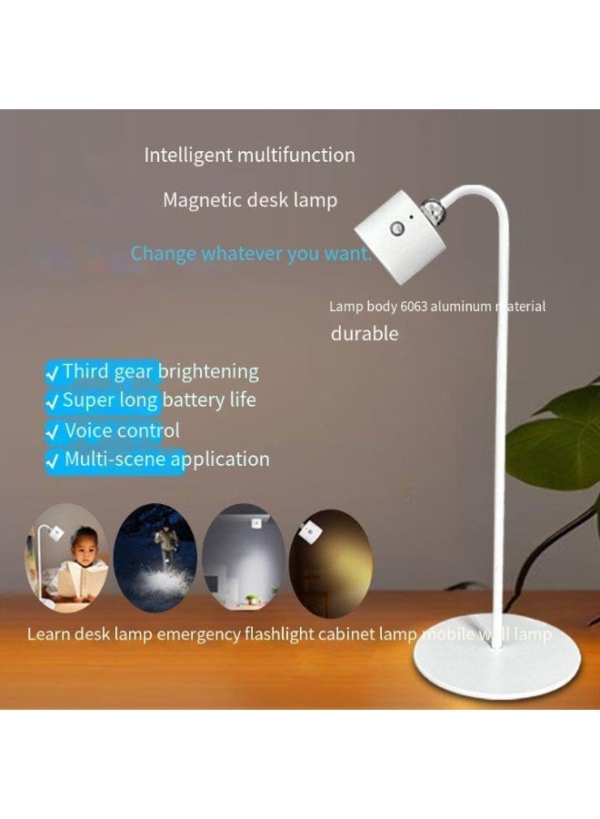 مصباح مكتب المنزلي بدون حبل ، 4 في 1 شحن متعدد الوظائف لمس 3 ألوان مصباح النوم الدافئ ، مع مقبض ، لمس ضوء ، صغير ومحمول ، مناسب لهدية ، أبيض (5cm) - Image 5
