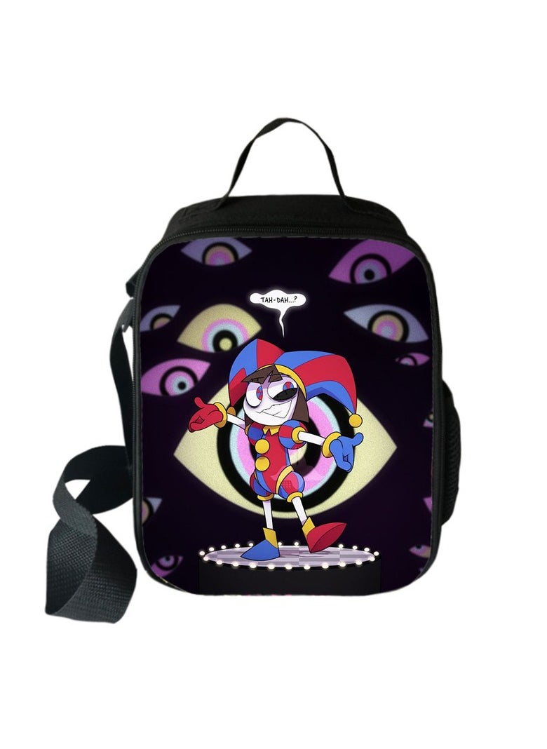 General The Amazing American Circus Lunch Bag, Polyester Insulated Bag, Children's Shoulder Bag, Tote Bag, Insulated Crossbody Bag, Boys & Girls Large Capacity Bento Bag  - Image 1