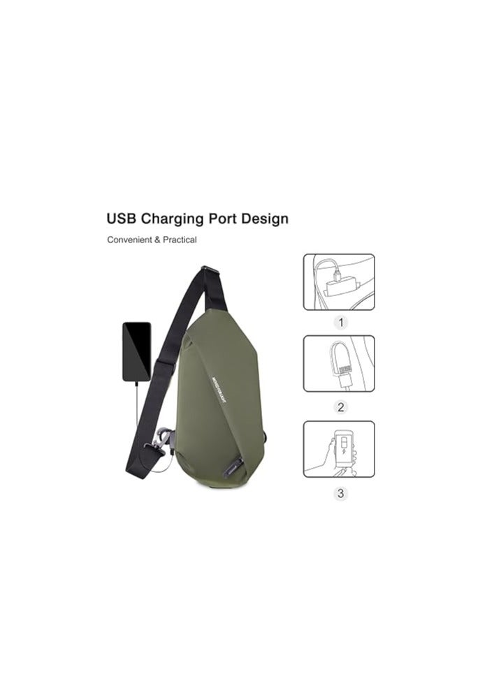 FANDARE Bag Lightweight Shoulder Crossbody Backpack with USB Charging Port Men Women Business Casual Daypacks for Outdoor Travel Work Hiking Running Indoor Activities Waterproof Polyester - Image 2