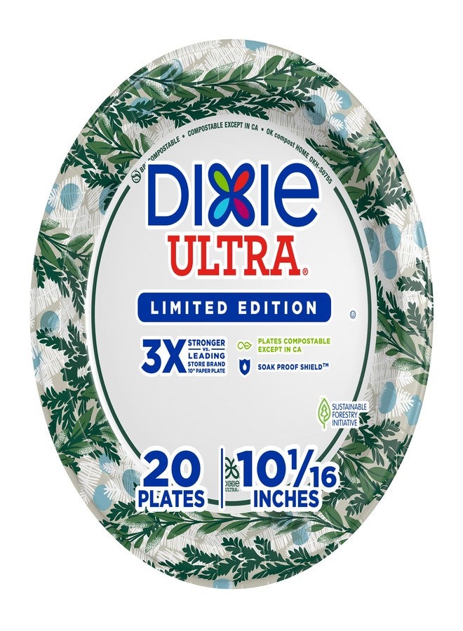 Dixie Ultra Limited Edition Paper Plate, 10 in. Dinner-Size Printed Disposable Plates, 20 ct - Image 1