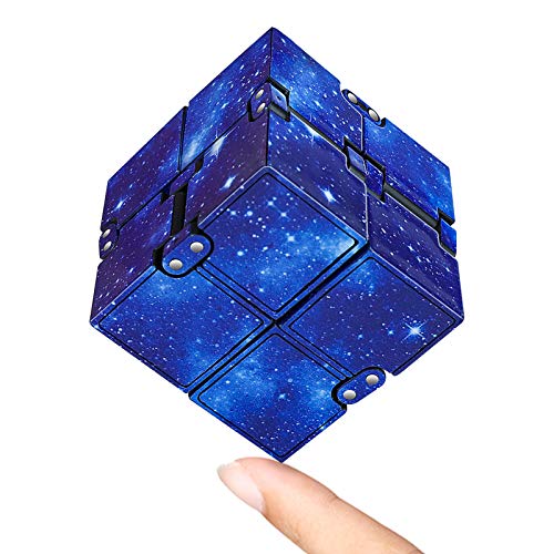 WUQID Infinitycube Fidget Toy Stress Relieving Fidgeting Game for Kids and AdultsCute PocketSized Unique Gadget for Anxiety Relief and Kill Time Blue - Image 1