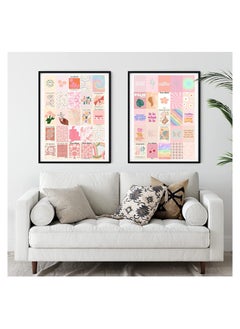 Excefore Minimalist Wall Art for Room Decor Aesthetic 50Pcs Blush Wall Collage Kit Aesthetic Pictures Danish Pastel Wall Decor Preppy Wall Decor Preppy Bedroom Decor for Teen Girls Trendy Stuff  - Image 3