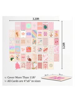Excefore Minimalist Wall Art for Room Decor Aesthetic 50Pcs Blush Wall Collage Kit Aesthetic Pictures Danish Pastel Wall Decor Preppy Wall Decor Preppy Bedroom Decor for Teen Girls Trendy Stuff  - Image 4