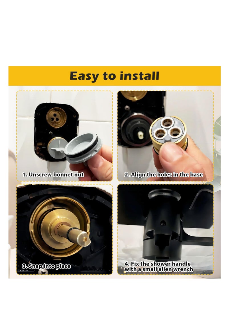 Excefore RP51919 6 Setting Diverter Cartridge, RP51919 6 Setting Diverter Cartridge Replacement, for RP51919 Shower Cartridge, Easy to install, Brass Construction, No More Leakage - Image 4