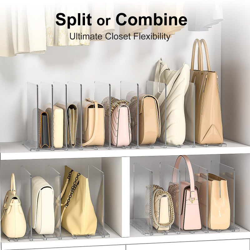 SortNStore Bag Purse Organizer Accessories: 2-Dividers Plastic Clutch Dividers for Closet Organizers and Storage - Keep Carteras & Pocketbook Upright - Image 5