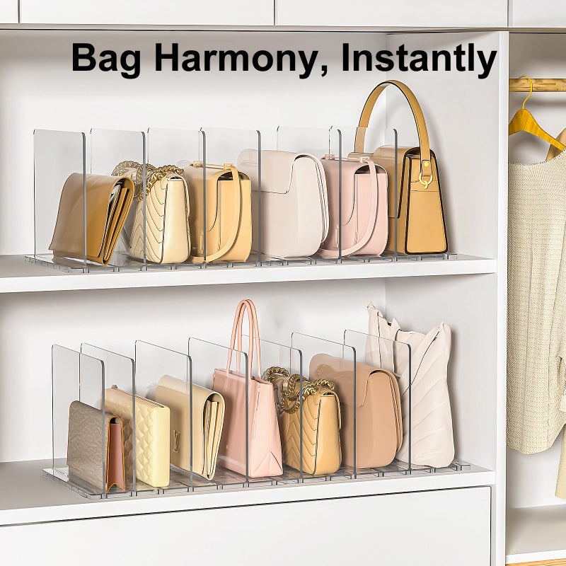 SortNStore Bag Purse Organizer Accessories: 2-Dividers Plastic Clutch Dividers for Closet Organizers and Storage - Keep Carteras & Pocketbook Upright - Image 3