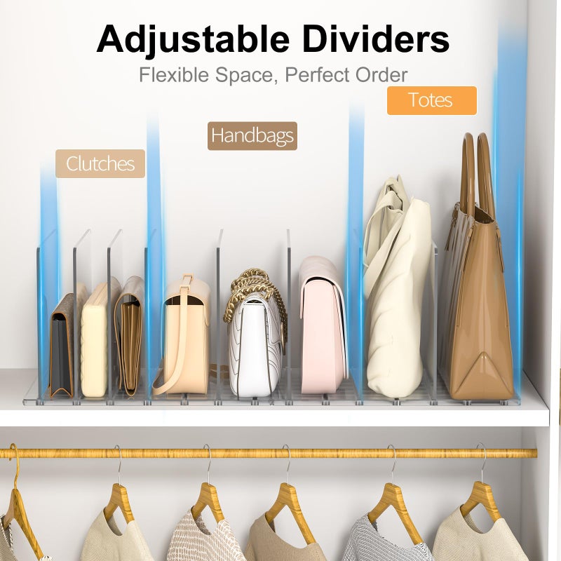 SortNStore Bag Purse Organizer Accessories: 2-Dividers Plastic Clutch Dividers for Closet Organizers and Storage - Keep Carteras & Pocketbook Upright - Image 4