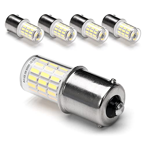 Ziomitus 12 Volt BA15S Led Bulbs,1156 1141 6000k Daylight White,DC Bayonet Single Contact Base,AC10-24V DC10-30volt Low Voltage BA15S Bulb for Landscape RV Camper Interior Marine Boat Trailer Lights,5Pack - Image 1