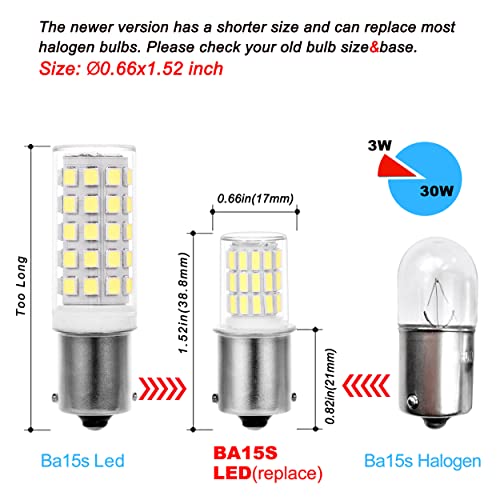 Ziomitus 12 Volt BA15S Led Bulbs,1156 1141 6000k Daylight White,DC Bayonet Single Contact Base,AC10-24V DC10-30volt Low Voltage BA15S Bulb for Landscape RV Camper Interior Marine Boat Trailer Lights,5Pack - Image 3