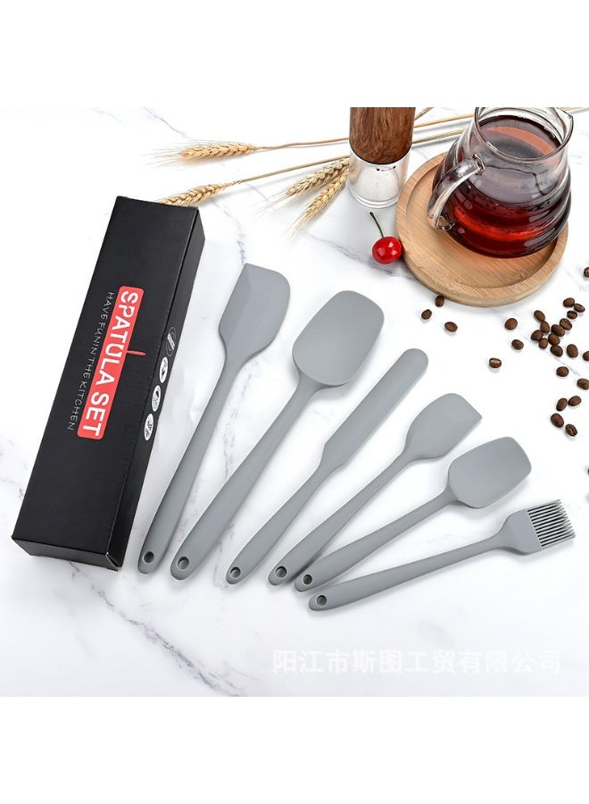 مجموعة من 6 قطع من الملاعق السيليكونية المقاومة للحرارة وغير اللاصقة والمناسبة للاستخدام الغذائي، مخصصة للطهي والخبز والخلط وأدوات الخبز - Image 3