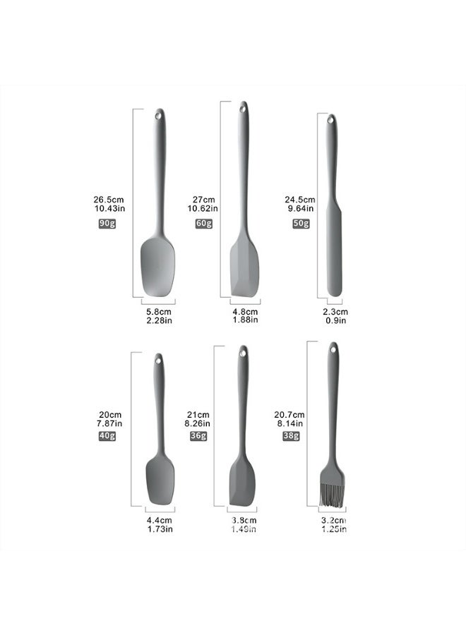 مجموعة من 6 قطع من الملاعق السيليكونية المقاومة للحرارة وغير اللاصقة والمناسبة للاستخدام الغذائي، مخصصة للطهي والخبز والخلط وأدوات الخبز - Image 2