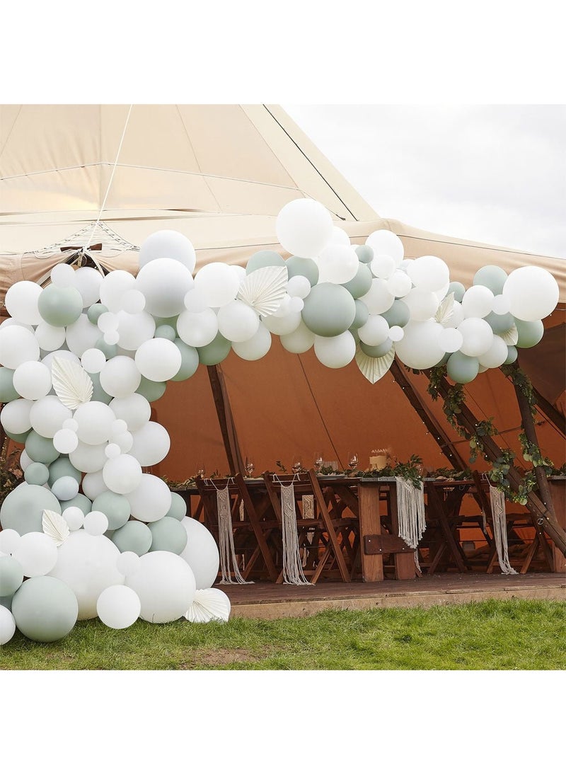 Ginger Ray Luxe Balloon Arch with Decorations Green White DIY 200-Pack - Image 2