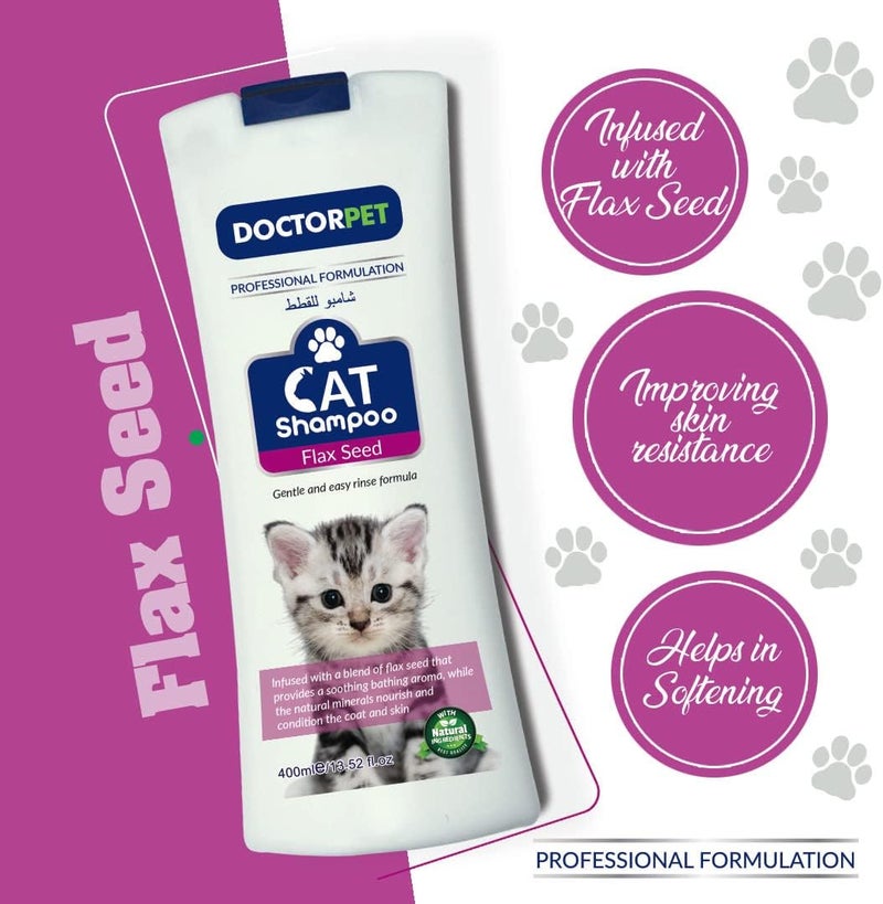 DoctorPet Flax Seed Cat Shampoo 400ml - Image 4