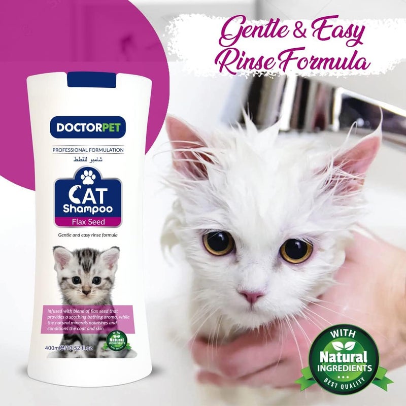 DoctorPet Flax Seed Cat Shampoo 400ml - Image 3