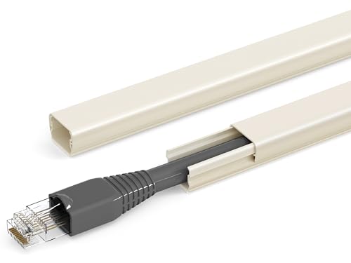 ZhiYo Cord Hider for One Wire 102in Cable Hider Concealer Paintable Wall Wire Covers PVC Cable Management Raceway for A Thick Extension Cord W059 H04in Beige - Image 1