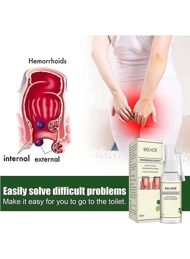 EELHOE Hemorrhoids Spray to Eliminate Hemorrhoids, Body Care to Relieve Itching and Swelling Hemorrhoids Spray, Relieve Hemorrhoid Swelling and Pain, Soothing Spray 30ml - Image 3