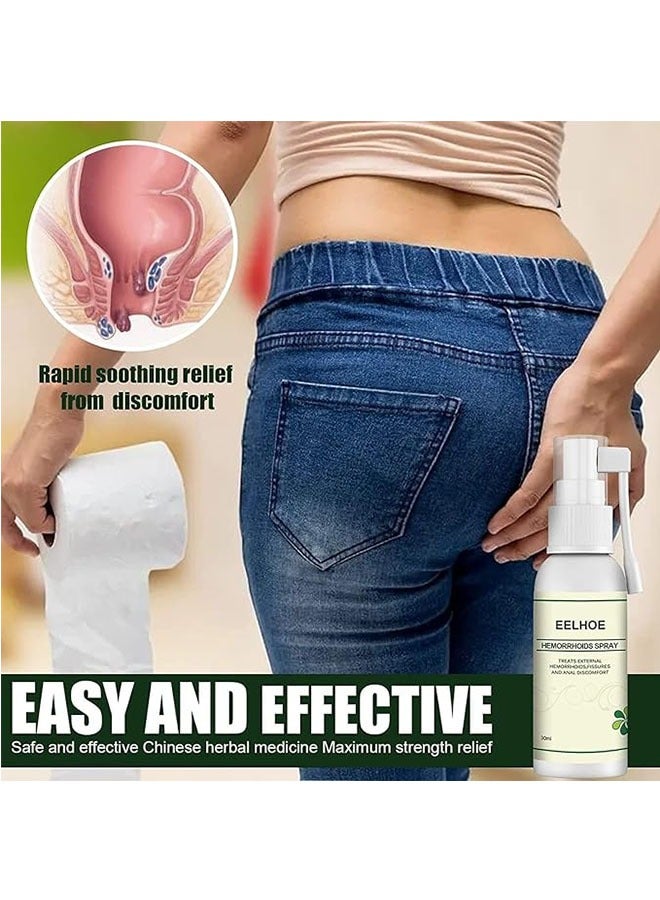 EELHOE Hemorrhoids Spray to Eliminate Hemorrhoids, Body Care to Relieve Itching and Swelling Hemorrhoids Spray, Relieve Hemorrhoid Swelling and Pain, Soothing Spray 30ml - Image 5