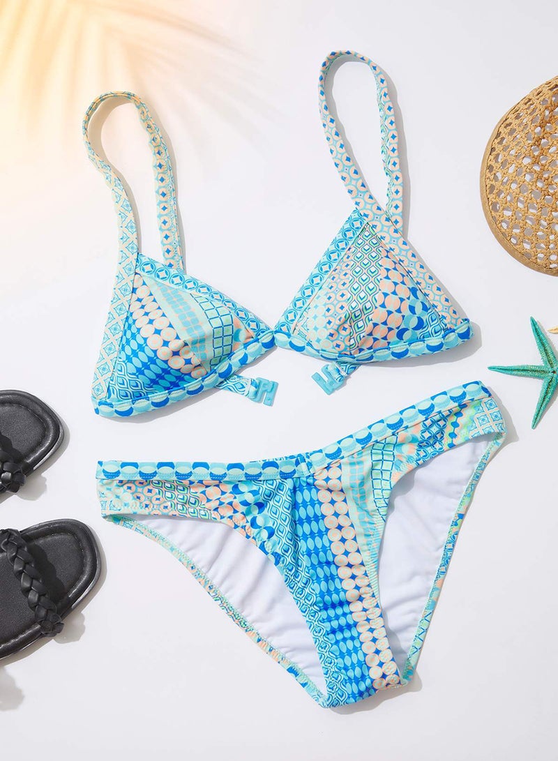 trendyol Geometric Patterned Triangle Covered Regular Normal Waist Bikini Set Tbess25Bt00137 - Image 2