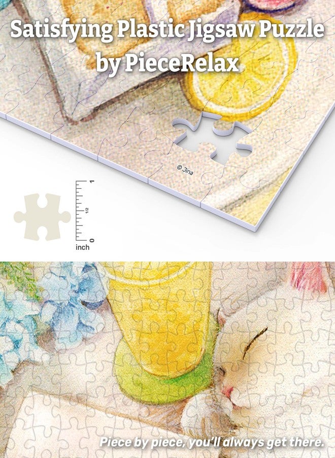 PieceRelax أحجية الصور المقطوعة البلاستيكية PieceRelax PieceClicks للبالغين 1000 قطعة - جينا - قطة نائمة - 25.2 × 18.9 بوصة، من أكثر ألعاب الطاولة إرضاءً، لا حاجة إلى غراء [U1050] - Image 2