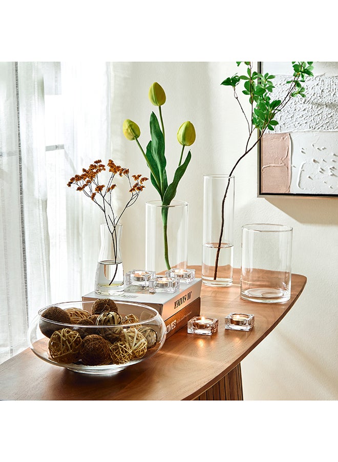 Home Box Kler Clear Glass Vase - 6x6x14 cm - Image 4