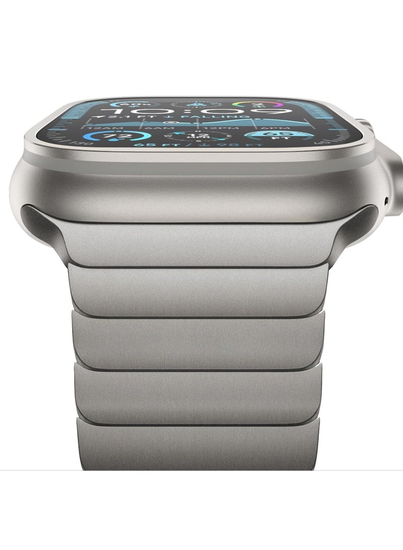 ELTRAZONE Stainless Steel Strap for iWatch 49mm 46mm 45mm 44mm 42mm – Durable Replacement Band for Apple Watch Ultra 3 | Ultra 2 | Ultra | Series 10 9 8 7 SE 6 5 4 3 2 1 – Premium Waterproof Titanium Band with Sleek Metal Design, Adjustable for All Wrist Sizes  - Image 2